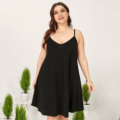 Одноцветный Повседневный Платья размер плюс Shein