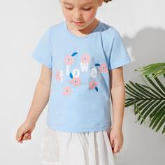 Цветочный Повседневный Футболки для маленьких девочек Shein