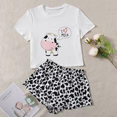 Животный милый Пижама Shein