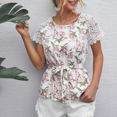 Пояс Цветочный Бохо Блузы Shein