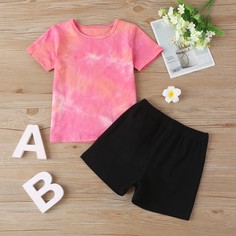 Шорты и футболка с принтом тай-дай для мальчиков Shein