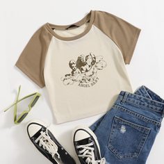 Объект Повседневный Футболки Shein