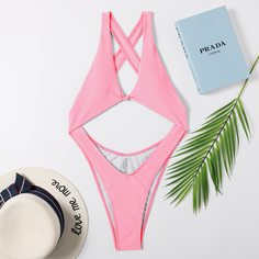 Слитный купальник с разрезом Shein