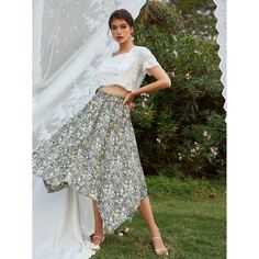Юбка с цветочным рисунком Shein