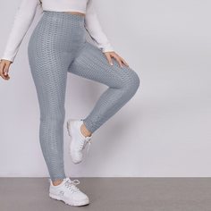 Однотонные леггинсы размера плюс Shein