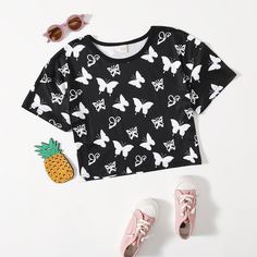 Животный Повседневный Футболки для девочек Shein
