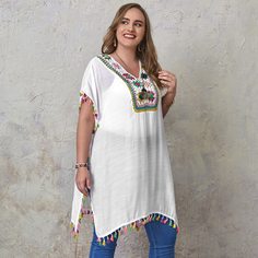 Бархома Со цветочками Бохо Накидки размер плюс Shein