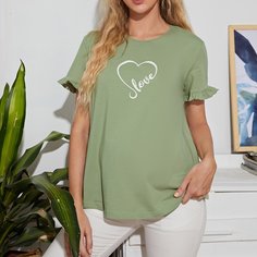 Футболка для беременных с принтом сердца Shein