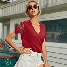 Блузка с кружевным рукавом Shein