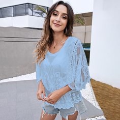 Сетчатый топ с вышивкой Shein