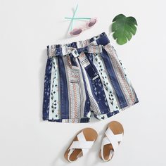 Пояс Геометрический Бохо Шорты для девочек Shein