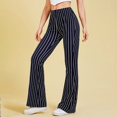 Брюки-клеш в полоску Shein