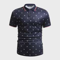 Мужская рубашка-поло с принтом кактуса Shein