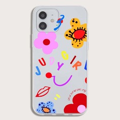 Прозрачный чехол для телефона с цветочным узором Shein