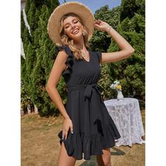 Платье с поясом Shein
