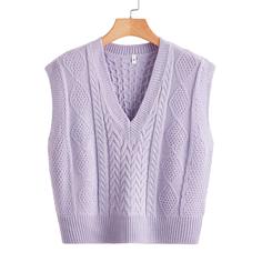 Трикотажный жилет с v-образным воротником Shein