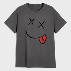 Мужская футболка с коротким рукавом с рисунком Shein