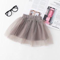 Сетчатая юбка с эластичной талией для девочек Shein