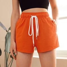 Карман Одноцветный Спортивный Шорты Shein