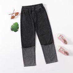 Контрастные джинсы для девочек Shein