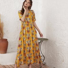 Цветочный принт Бохо Платье Shein