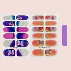 2 листа наклейка для ногтей с мултипликационным принтом Shein