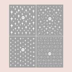 4 листа наклейка для ногтей с узором звезды Shein