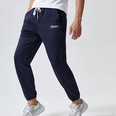 Мужские спортивные брюки на кулиске с текстовым принтом Shein