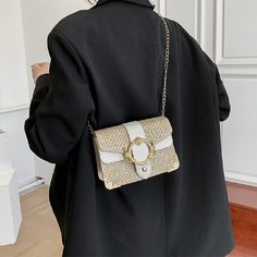 На цепочке пряжка Одноцветный Отпуск Сумка через плечо Shein