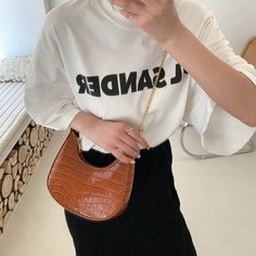 Сумка на цепочке с крокодиловым тиснением Shein