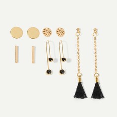 Стильный Комплект Дизайнерские Серьги Разной Длинны Shein