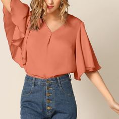 Блузка с оригинальным рукавом Shein