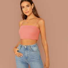 Трикотажный короткий топ Shein