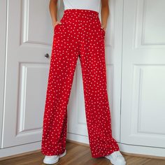 Широкие брюки в горошек Shein