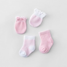 4 пары Детские полосатые носки и перчатки Shein