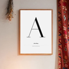 Картины в интерьере с принтом "алфавит" без рамки Shein