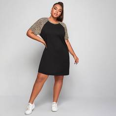 Платье размера плюс с леопардовым принтом Shein