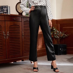 Прямые брюки из искусственной кожи Shein