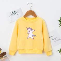Свитшот с принтом единорога для девочек Shein