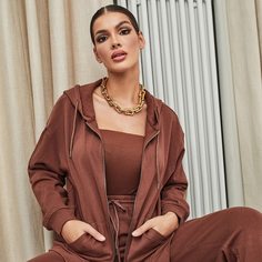 Свитшот с молнией и капюшоном Shein