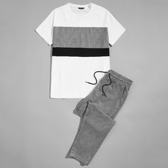 Мужская футболка и брюки в клетку Shein