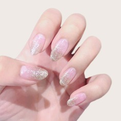 24шт Блестящие накладные ногти и 1 лист ленты Shein