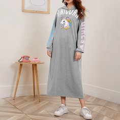 Мультяшный принт Повседневный Свитшоты Shein