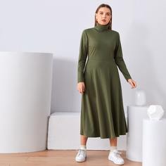 Одноцветный Повседневный Платья размер плюс Shein