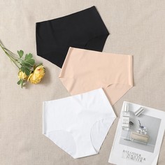 3 пакета однотонные трусики Shein