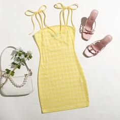 Облегающее платье в клетку Shein