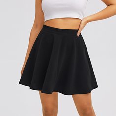 на молнии Одноцветный Повседневный Юбки Shein