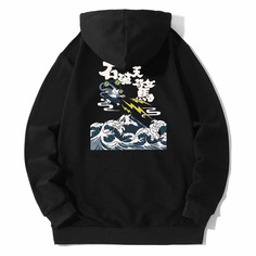 на кулиске Мультяшный принт Институтский Мужские толстовки Shein