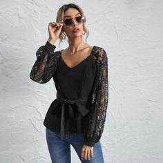 Пояс Одноцветный Элегантный Блузы Shein