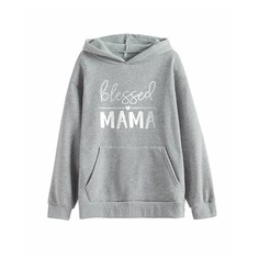 с карманами буква Повседневный Свитшоты Shein